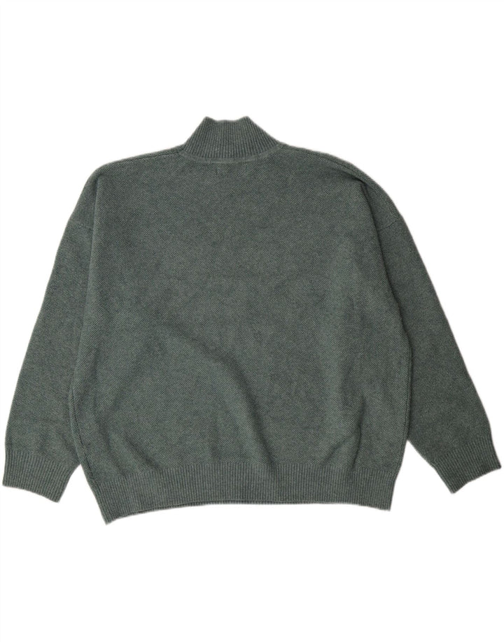 MARKS & SPENCER Womens Turtle Neck Jumper Sweater UK 16 Large Green Vintage Marks & Spencer and Second-Hand Marks & Spencer from Messina Hembry 