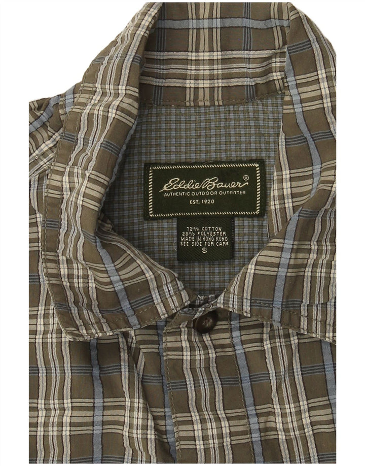 EDDIE BAUER Chemise à manches courtes pour homme en coton à petits carreaux gris