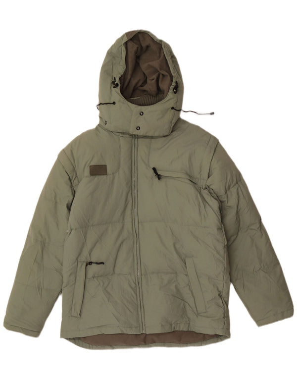 Fila Veste rembourrée à capuche pour homme UK 36 Small Vert Polyester