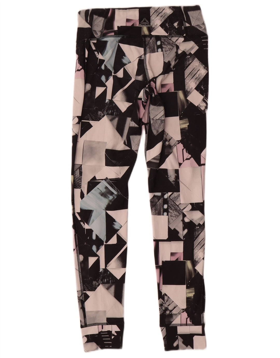 Reebok Leggings Femme UK 8/10 Petit Polyester Géométrique Multicolore