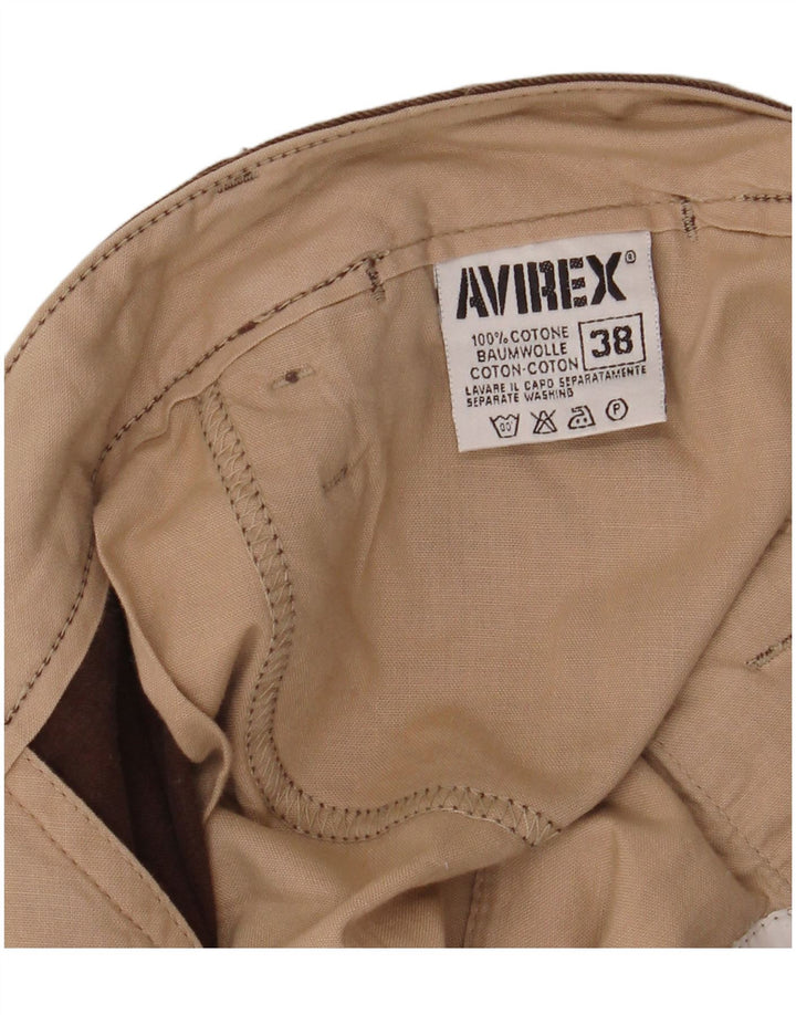 AVIREX Pantalon décontracté droit pour homme W38 L32 Marron Coton