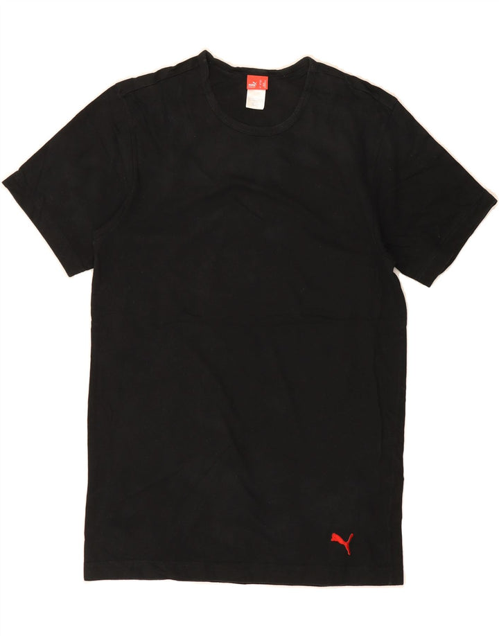 PUMA Womens T-Shirt Top UK 12 Medium Black Cotton Vintage Puma and Second-Hand Puma from Messina Hembry 