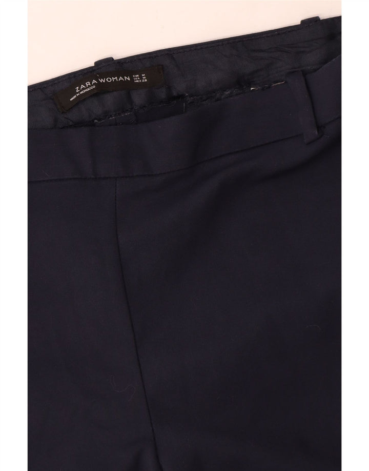 Zara Pantalon Slim Casual Femme Moyen W28 L26 Bleu Marine