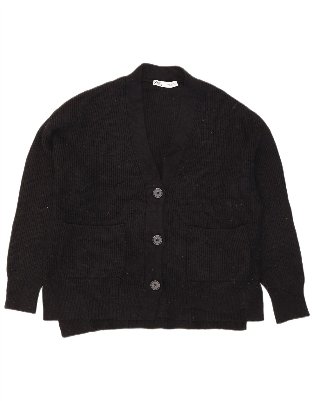 Zara Cardigan surdimensionné pour femme UK 14 Noir moyen