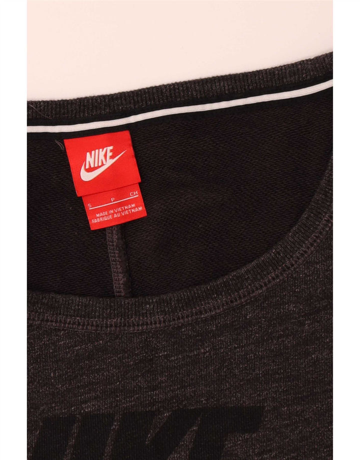Nike Sweat-shirt surdimensionné graphique pour femme UK 10 Petit coton gris