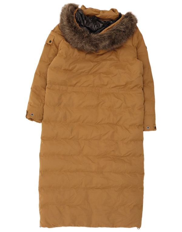 Superdry Manteau rembourré à capuche pour femme UK 12 Polyester beige moyen