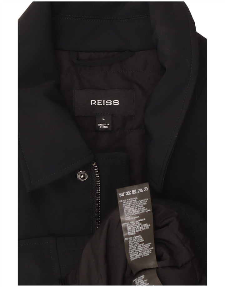 Reiss Veste Bomber Homme UK 40 Large Noir Polyester