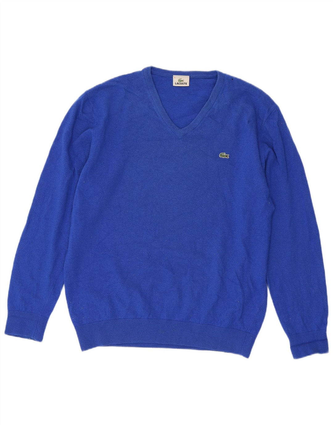 Lacoste Pull col V pour homme Taille 6 XL Laine vierge bleue