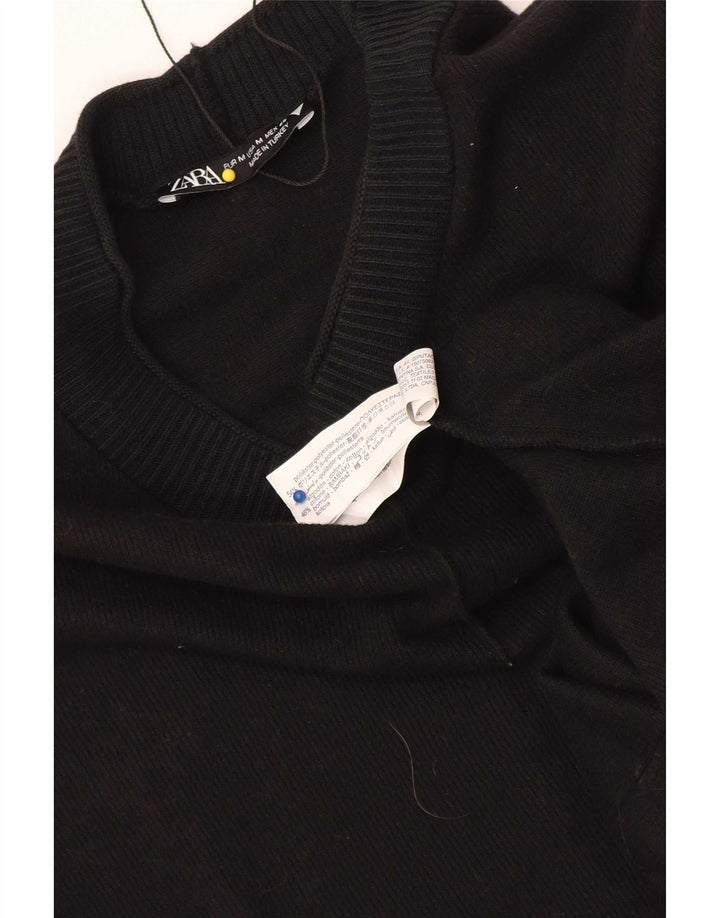 Zara Robe droite pour femme UK 12 en coton noir moyen