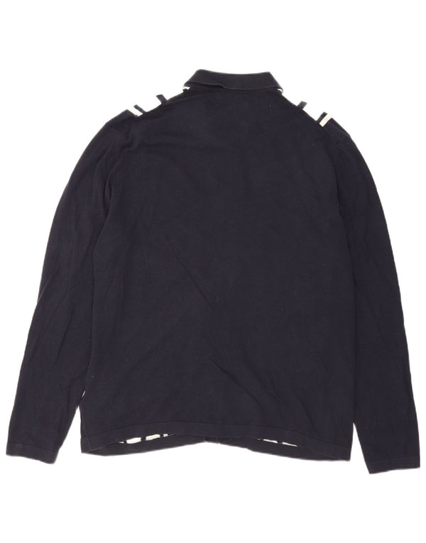 Marks & Spencer Cardigan pour homme en coton rayé bleu marine Taille L