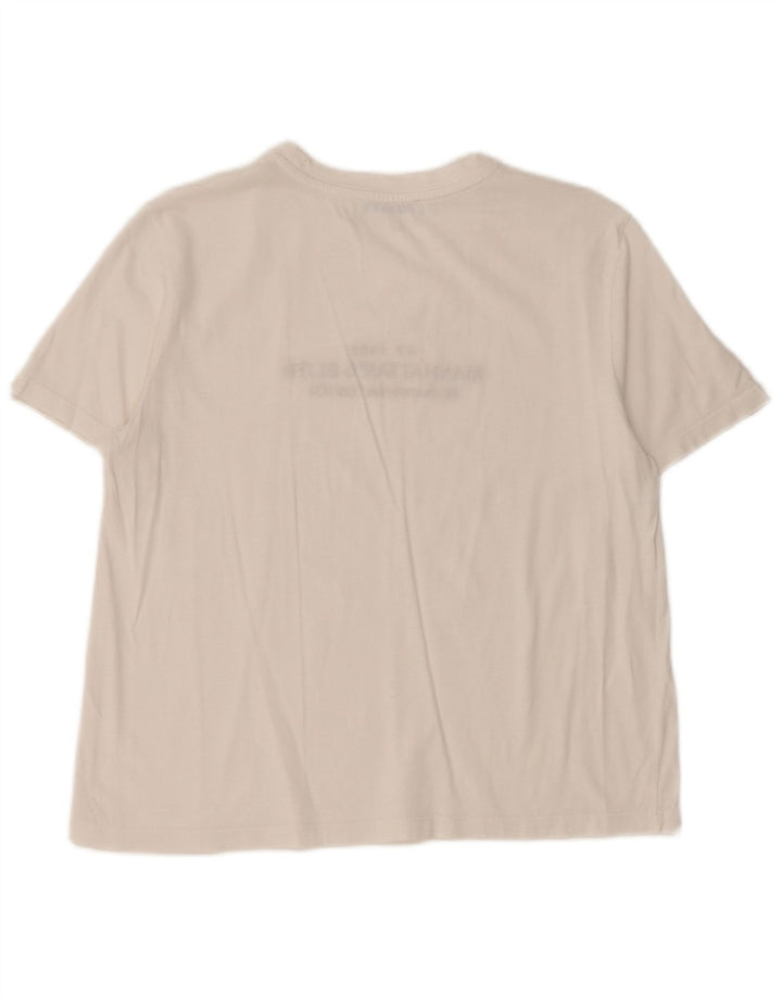 Zara T-shirt graphique pour femme UK 12 Blanc moyen