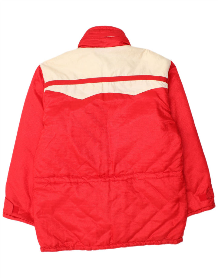 vintage Mens Rembourré Manteau UK 40 Grand Colorblock Rouge
