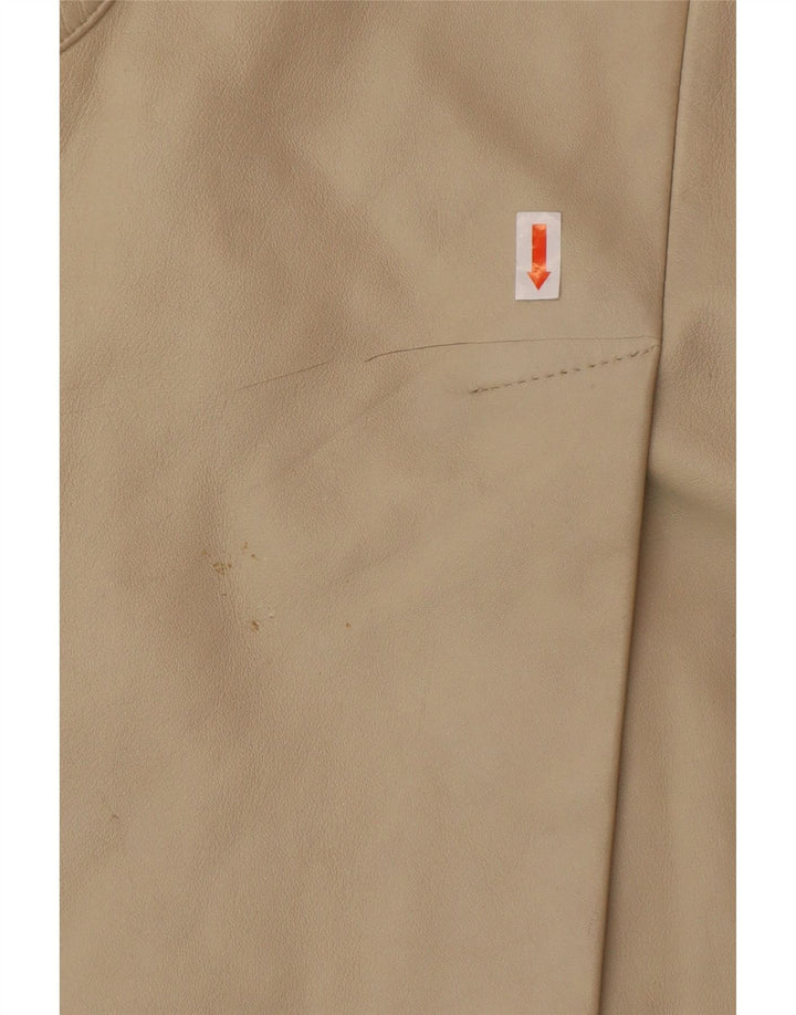 OLLY & CO Manteau en cuir pour femme UK 10 Petit cuir beige