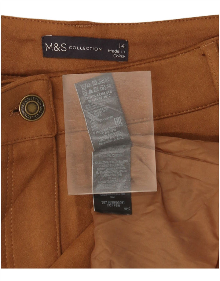 Marks & Spencer Mini-jupe femme UK 14 Large W34 Beige Polyester