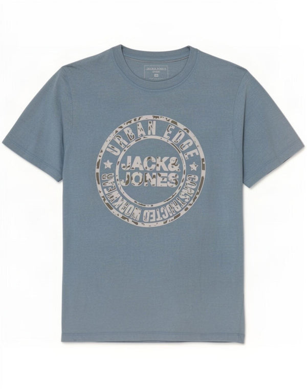 Jack & Jones T-Shirt Graphique Homme Bleu Moyen Coton