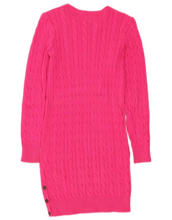 Polo Ralph Lauren Girls Long Sleeve Jumper Dress 12-13 Years Large Pink