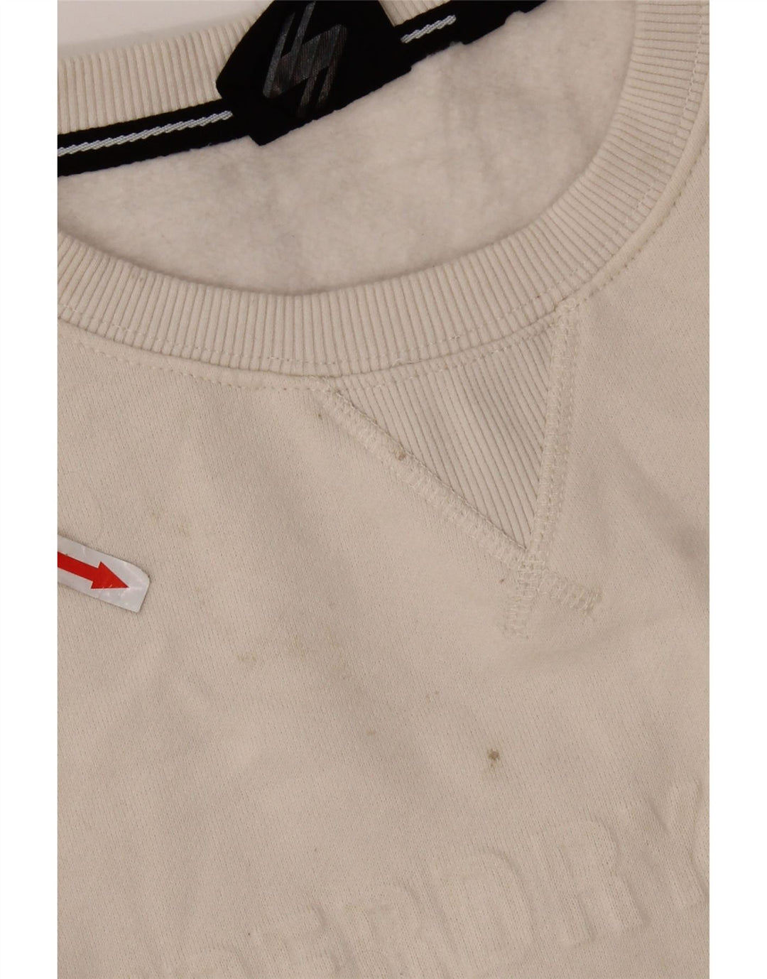 Superdry Sweat-shirt graphique en coton blanc cassé moyen