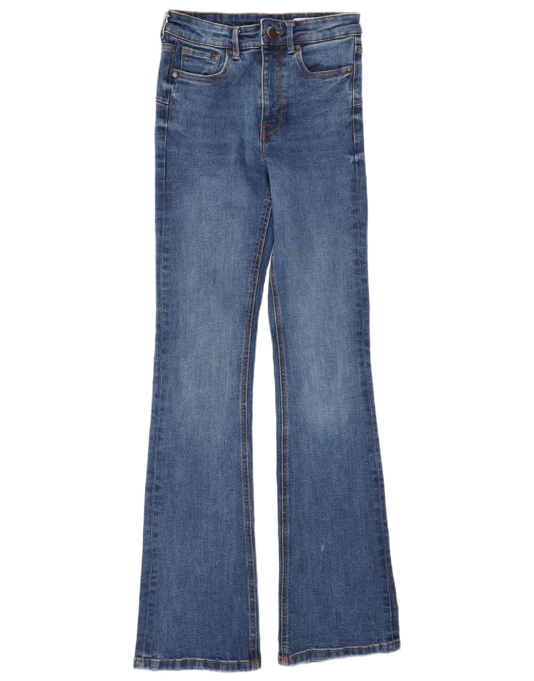 Zara Jean évasé pour femme EU 34 2XS W24 L32 Bleu Coton