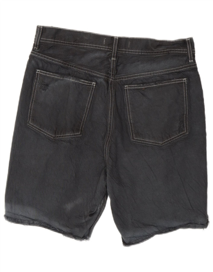 ZARA Short en jean vieilli pour homme EU 40 Medium W31 Gris Coton
