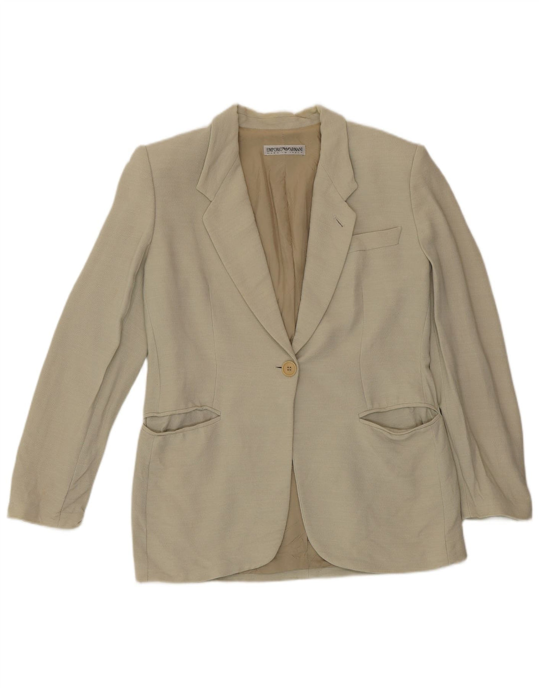 Emporio Armani Veste Blazer 1 Bouton Femme IT 42 Vert Moyen