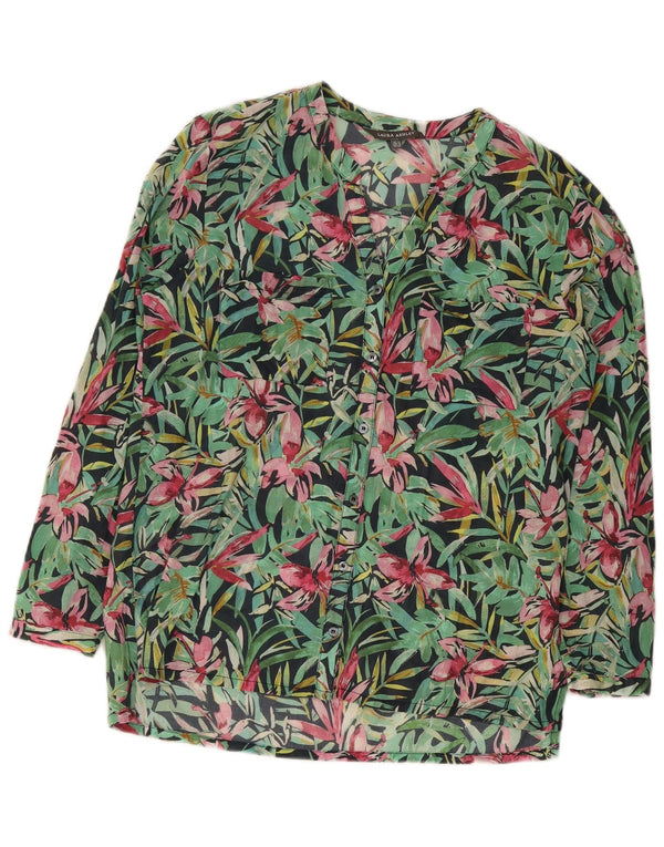 Laura Ashley Chemisier pour femme UK 14 Grand coton floral vert