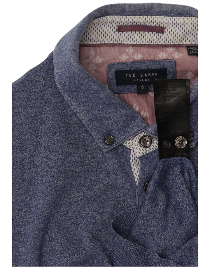 Ted Baker Polo Homme Taille 5 XL Bleu Coton