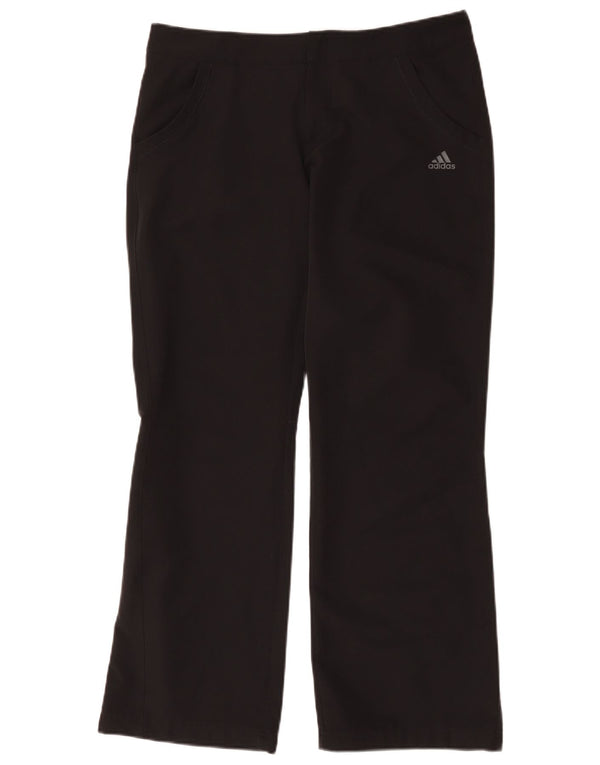 Adidas Pantalon décontracté à jambe large pour femme UK 14 Large W34 L31 Noir Polyester