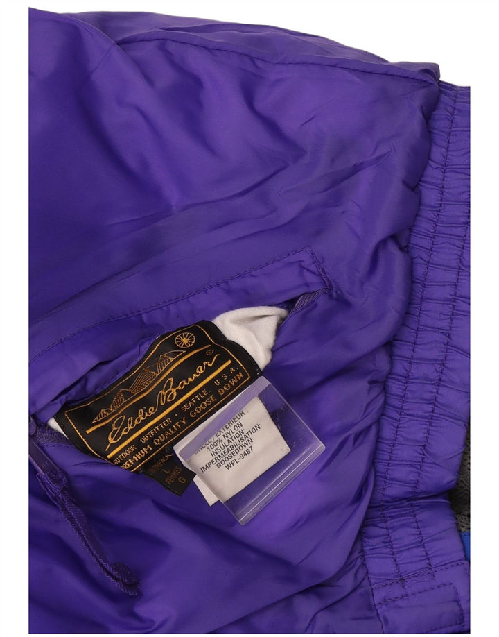 Eddie Bauer Veste matelassée à capuche surdimensionnée pour femme UK 16 Large Violet