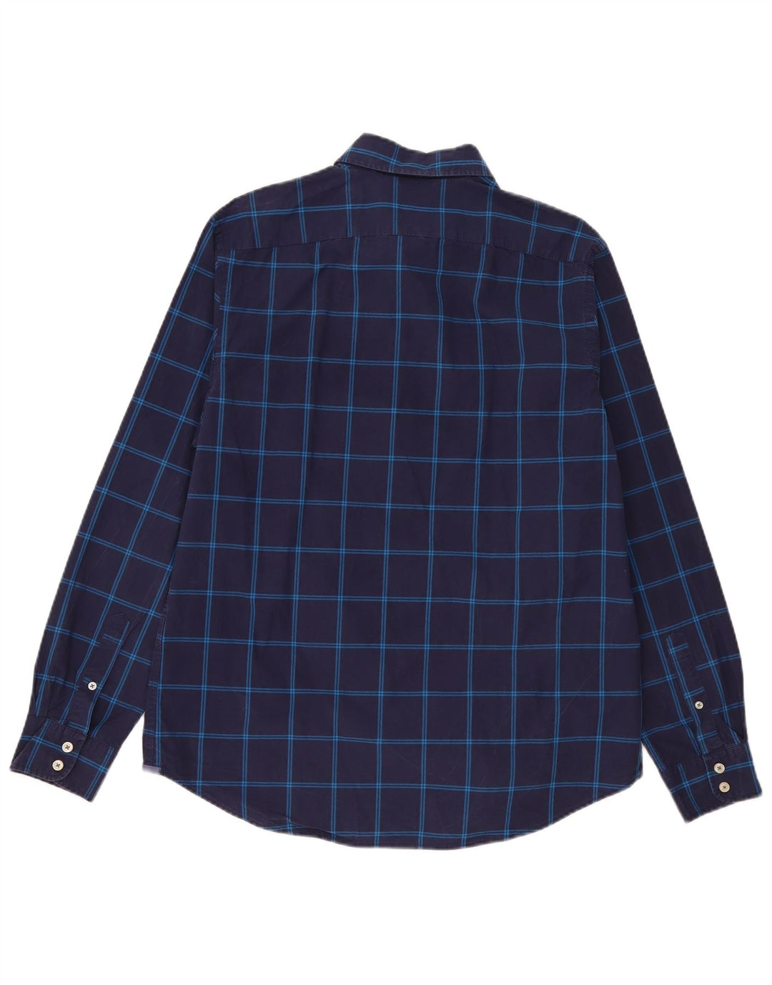 Chemise Boden Homme Grand Carreau Bleu Marine Coton