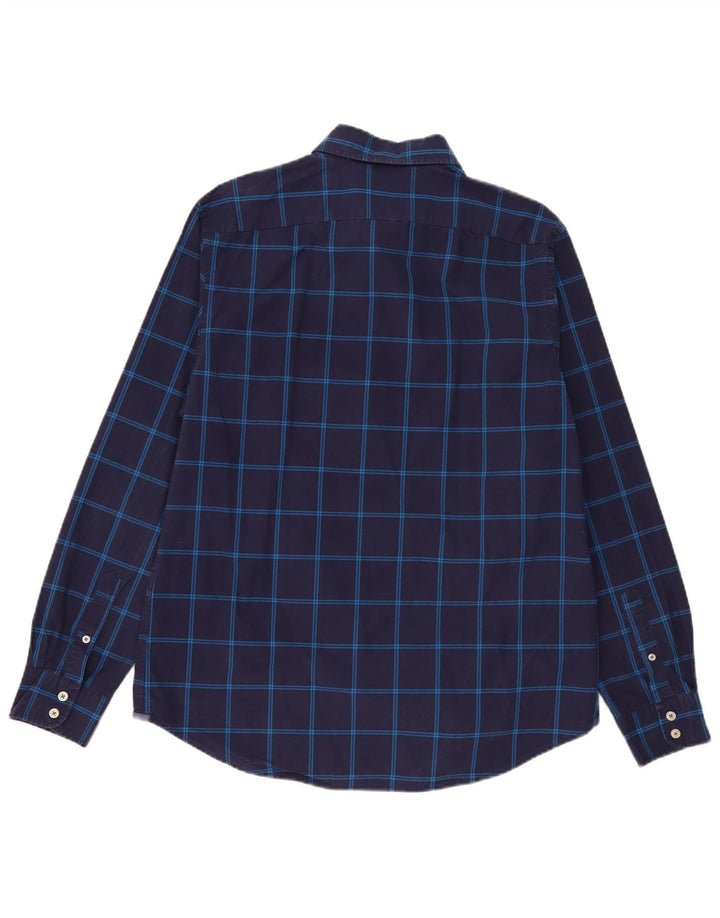 Chemise Boden Homme Grand Carreau Bleu Marine Coton