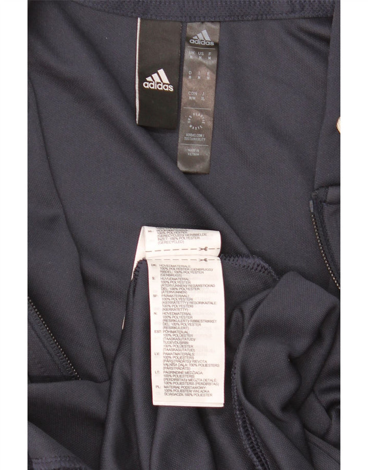 ADIDAS Pull à capuche zippé Aeroready pour homme en polyester bleu marine moyen