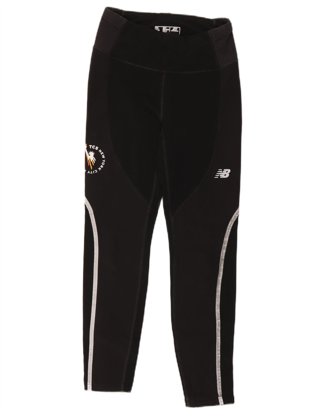 New Balance Leggings Femme UK 10 Small Noir Colorblock Polyester