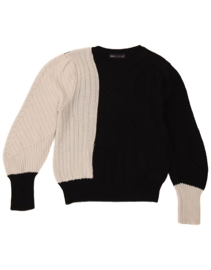 Marks & Spencer Pull à col rond pour femme UK 12 Noir moyen