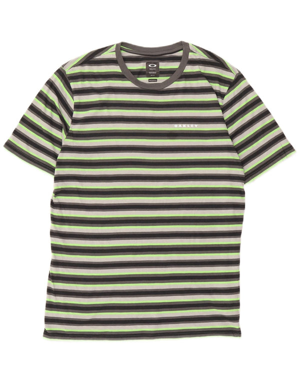 Oakley T-shirt coupe classique pour homme XL en coton rayé vert