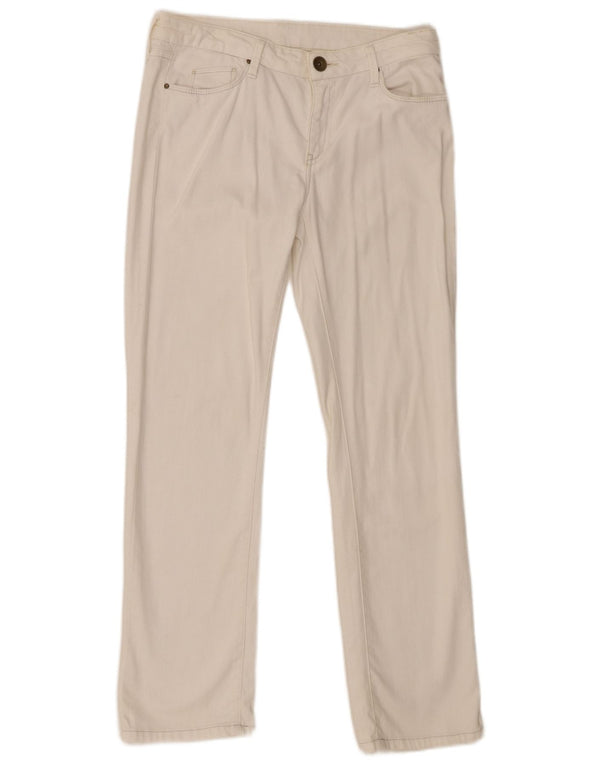 Marks & Spencer Pantalon droit décontracté pour femme UK 10 Small W30 L29 Blanc