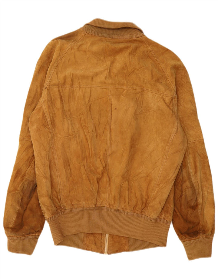 VINTAGE Veste bomber en daim pour homme UK 38 Beige moyen