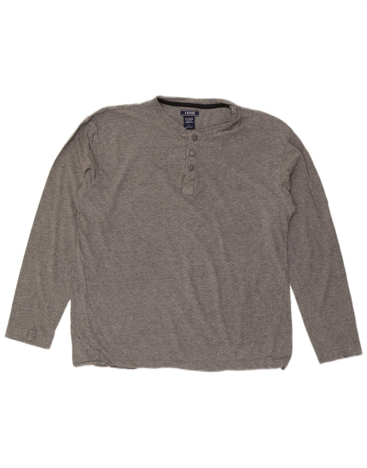 IZOD Haut Homme Manches Longues Grand Gris Coton