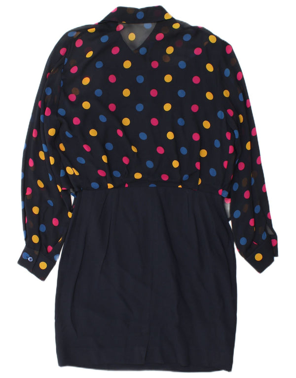 Arezia Robe fourreau à nouer sur le devant pour femme UK 10 Petit Bleu marine à pois