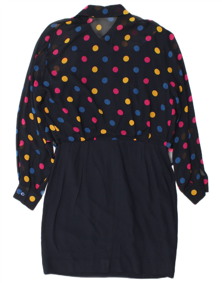 Arezia Robe fourreau à nouer sur le devant pour femme UK 10 Petit Bleu marine à pois