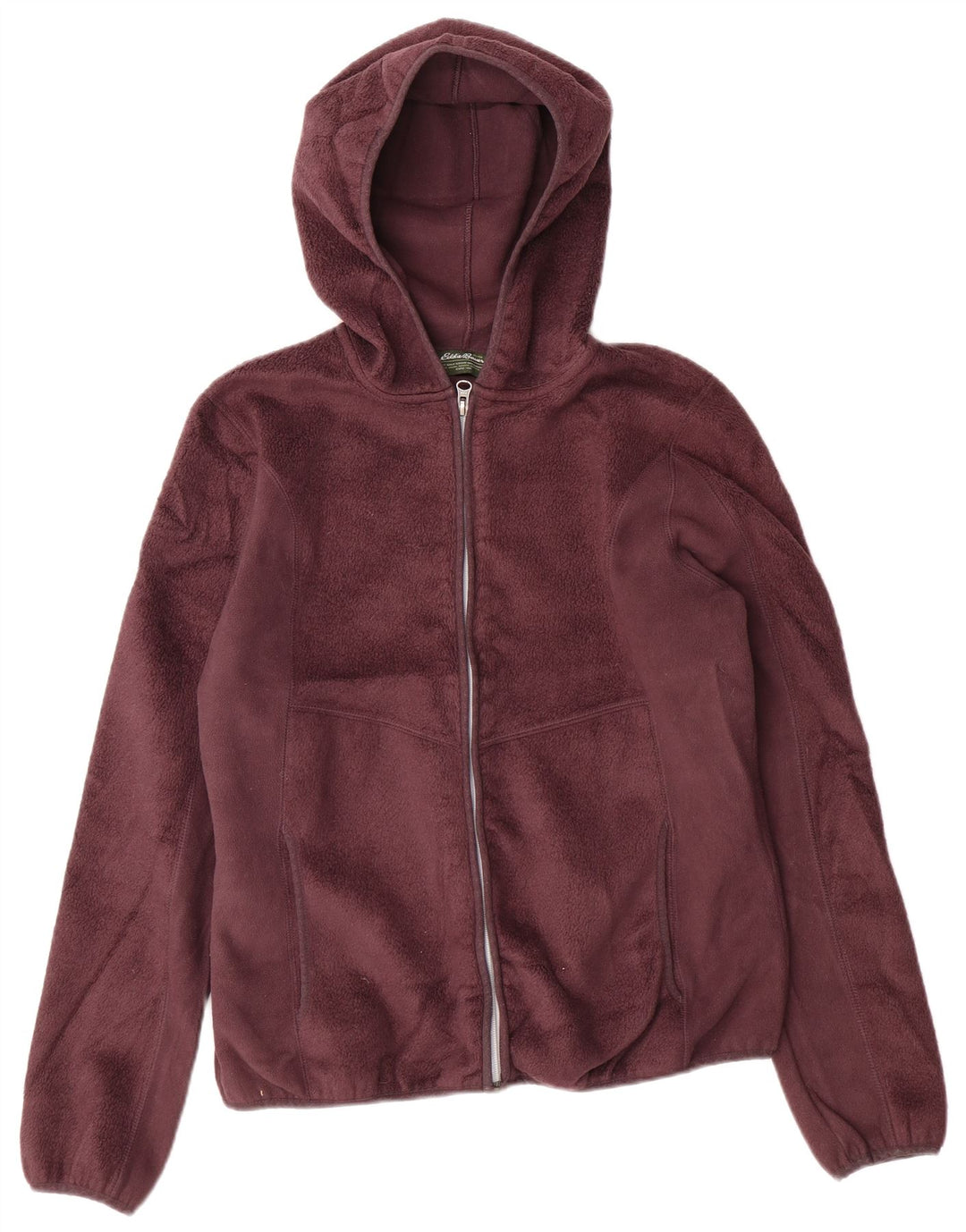 EDDIE BAUER Veste polaire à capuche pour femme UK 14 Polyester bordeaux moyen