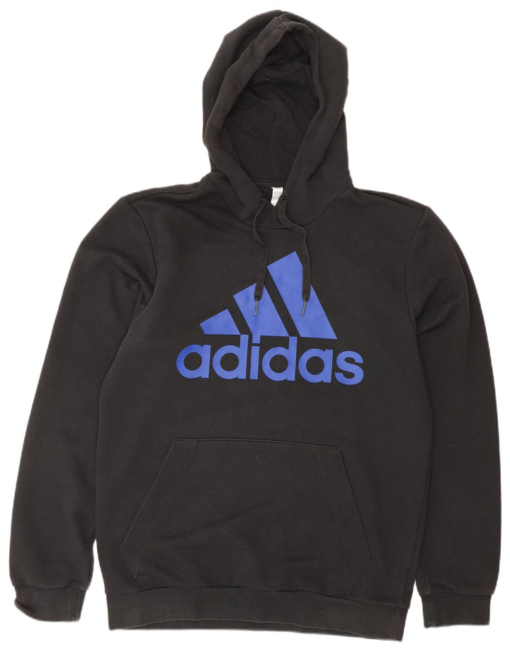 ADIDAS Pull à capuche graphique pour hommes UK 40/42 Coton noir moyen