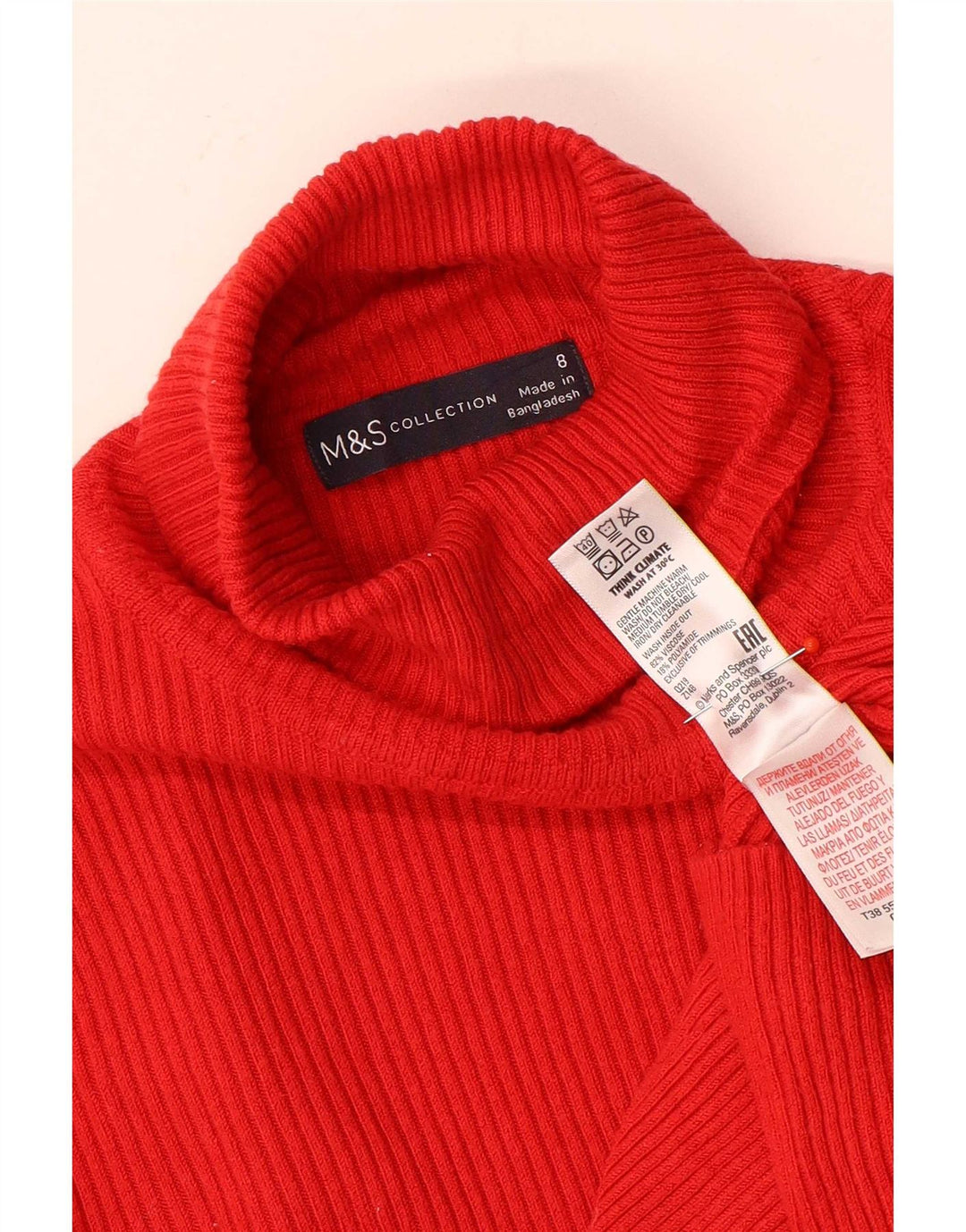 Marks & Spencer Haut à manches longues pour femme UK 8 Small Rouge Viscose