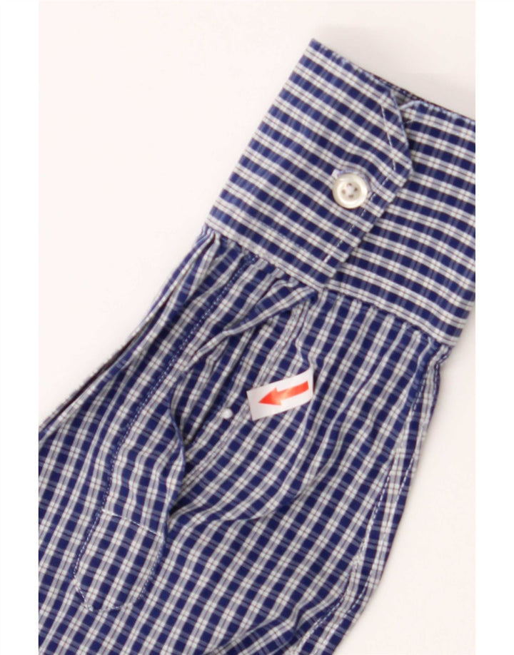 Benetton Chemise Bleu Moyen Carreaux Coton Homme