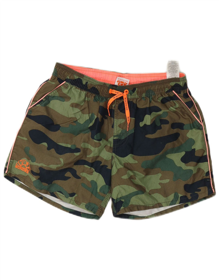 Sundek Short de Bain Garçon 15-16 Ans Kaki Camouflage Polyester