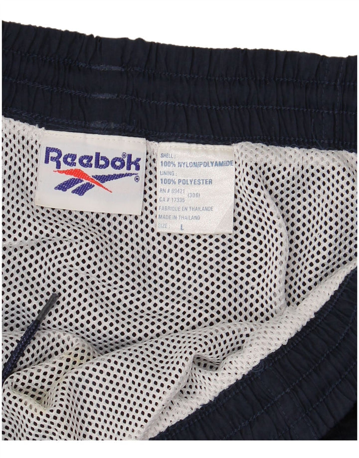 REEBOK Short de Bain Graphique Homme Large Bleu Marine Nylon