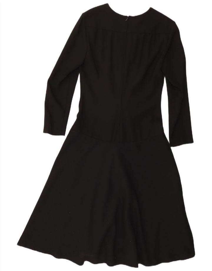Yvette Robe trapèze à manches longues pour femme EU 40 en acétate noir moyen