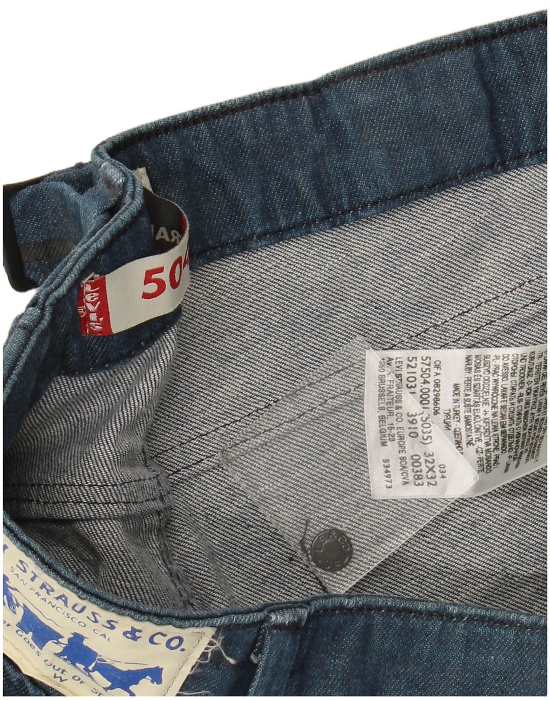 LEVI'S Jean Droit 504 Homme W32 L32 Bleu Marine Coton