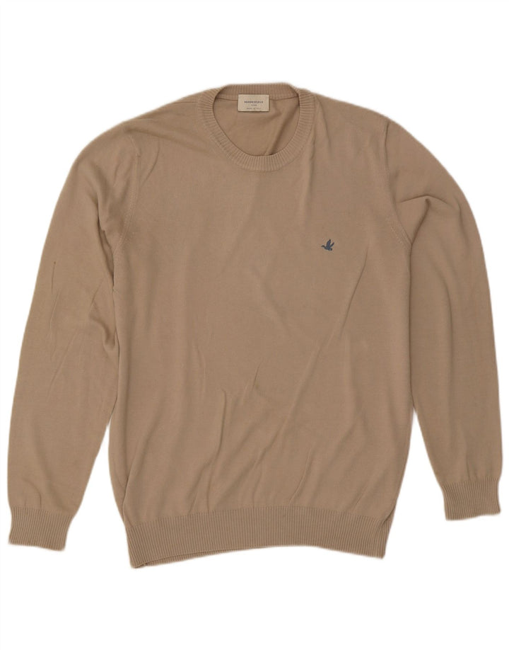 Brooksfield Pull Col Rond Homme Beige Moyen