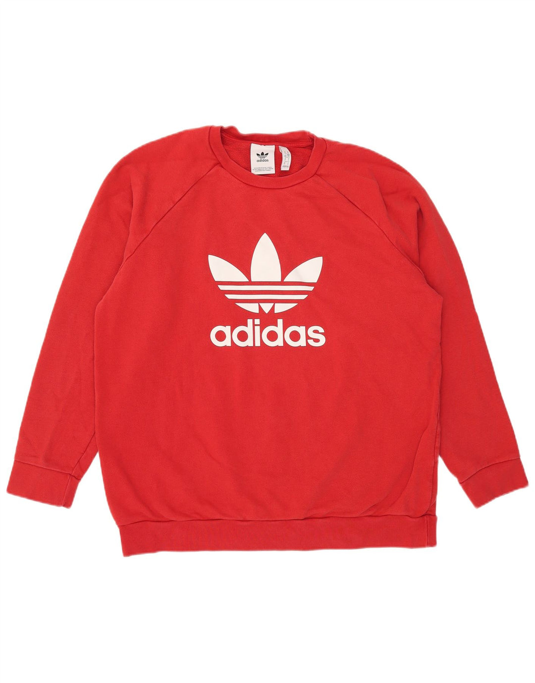 Adidas Sweat-shirt graphique pour homme en coton rouge Taille L