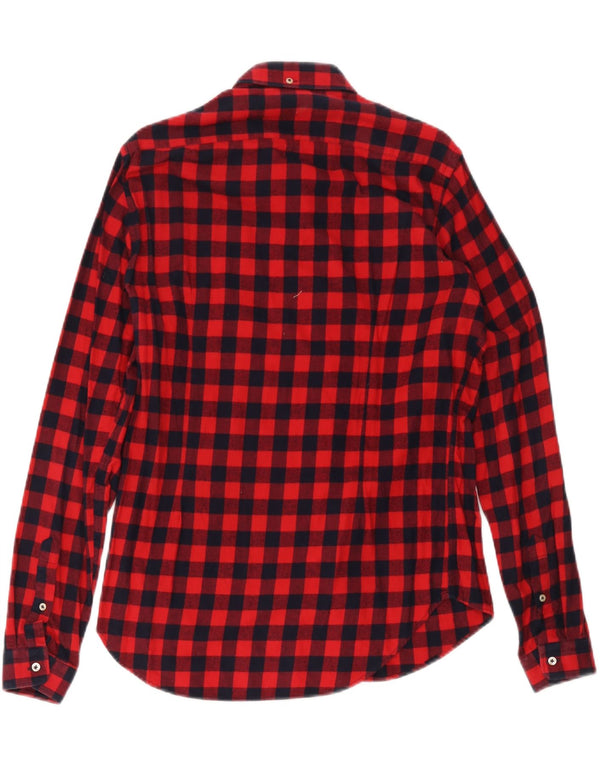 Zara Chemise Slim Fit En Flanelle Vichy Rouge Moyen Homme